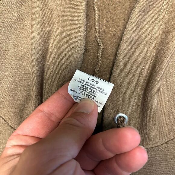 Y2K Russell Athletic Style Full Zip Brown Hooded Sweatshirt Size Large - Picture 5 of 5